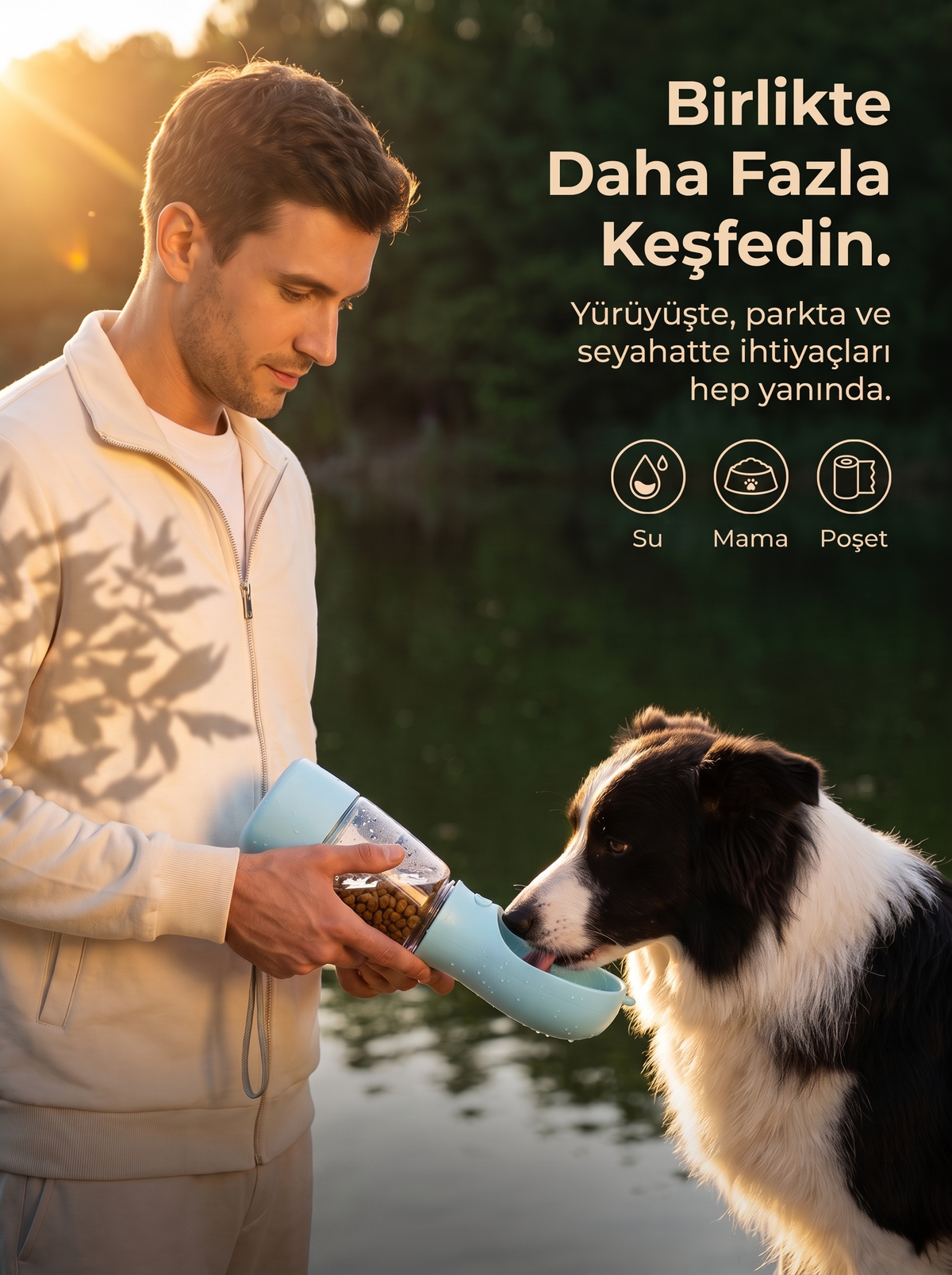 PAWIVA Roam™ – 3'ü 1 Arada Seyahat Su Şişesi