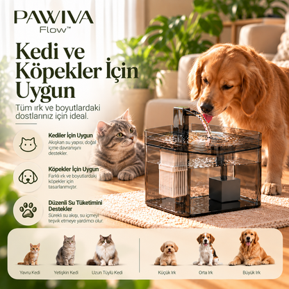 PAWIVA Flow™ – 1.5L Otomatik Su Pınarı